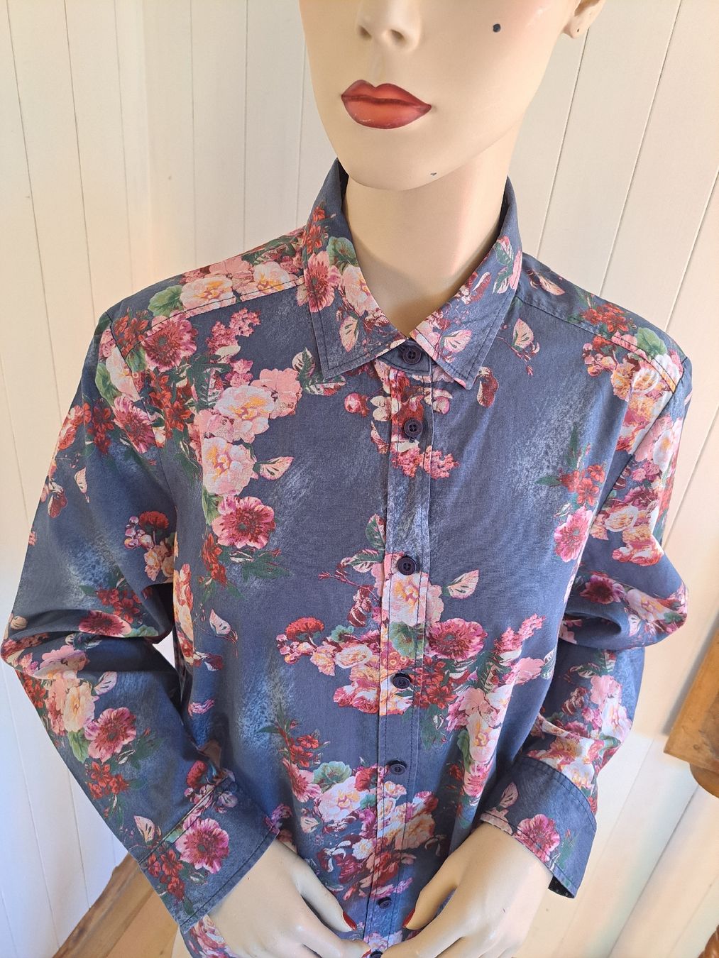 Walbusch Camicette: WALBUSCH Hemdbluse langärmelige Bluse 46 L Rosen – Usato da Mollis venduto da Fauchi99 7