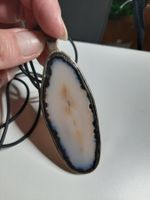 Collana con grande ciondolo in Agata e argento 925