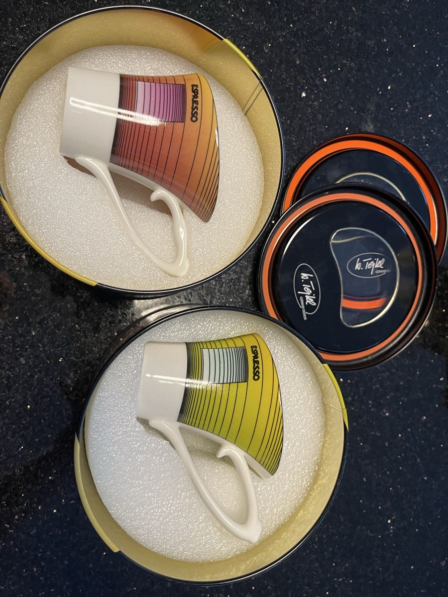 Tazze: W.Tjalke, 2 Espresso Tassen mit Dose – Nuovo e nell'imballaggio originale da Auw venduto da chr_vcc8 2