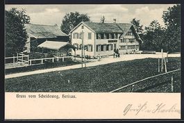 AK Herisau, Gasthaus zum Scheideweg