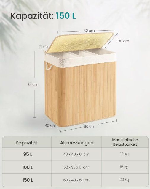 Cesti per biancheria: Songmics Dörty – Nuovo e nell'imballaggio originale da Männedorf venduto da Restwert_Maennedorf 1
