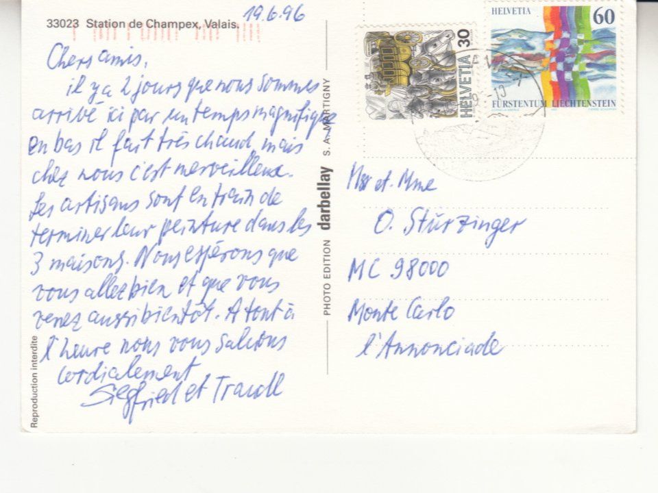 Cartes postales: Champex 1996 – D'occasion à Bürglen TG par StampGraf 1