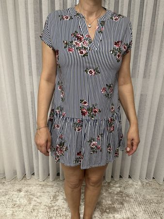 Lascana Kleid gestreift mit Blumenmuster Grösse 38