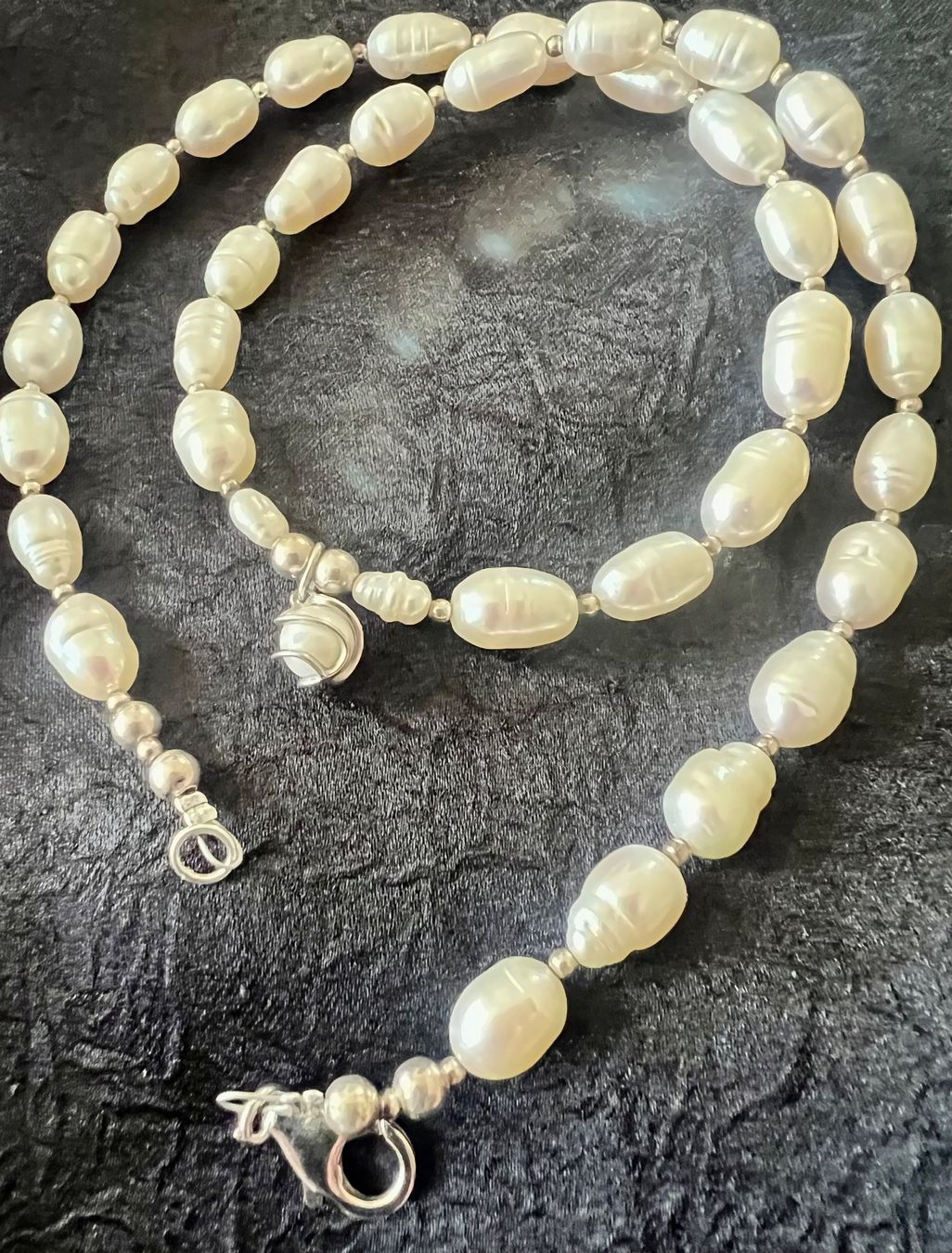 Ketten: Traumhafte Perlenkette 925 Silber mit schwebender Perle – Neu (gemäss Beschreibung) aus Ruswil von artbyhand 4