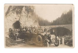 Saurer offener Car - Fotopostkarte 1920er Jahre