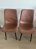 Stuhl braun Kunstleder 2er Set mit Gebrauchsspuren