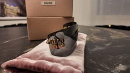 Original MIU MIU Sonnenbrille Shield Gold Logo (inkl. Box)