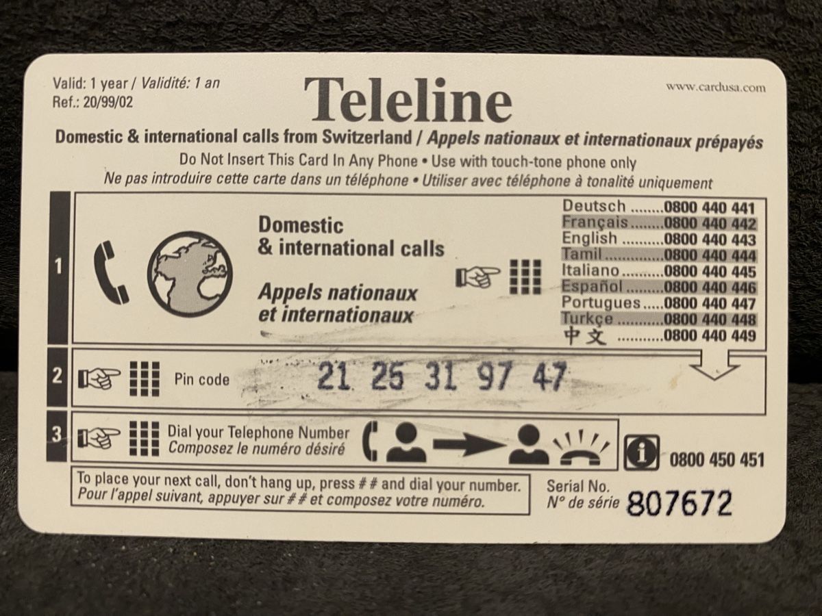 Cartes de téléphone: Teleline – D'occasion à Lausanne par babacard10 1
