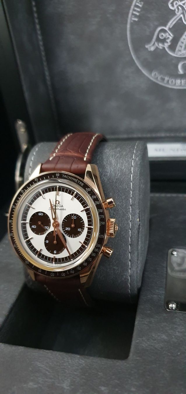 Omega Orologi: Omega Speedmaster Numbered Edition Only 1000 Stk. Gold 18Kt. – Nuovo e nell'imballaggio originale da Zürich venduto da Leica.C89 5