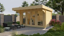 Gartenhaus James ISO 44 mm – Blockhaus Pultdach 400x300