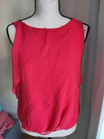 Damen Bluse pink/koralle, ärmellos