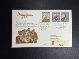 Swissair Erstflugbrief Genf-Nairobi 1968