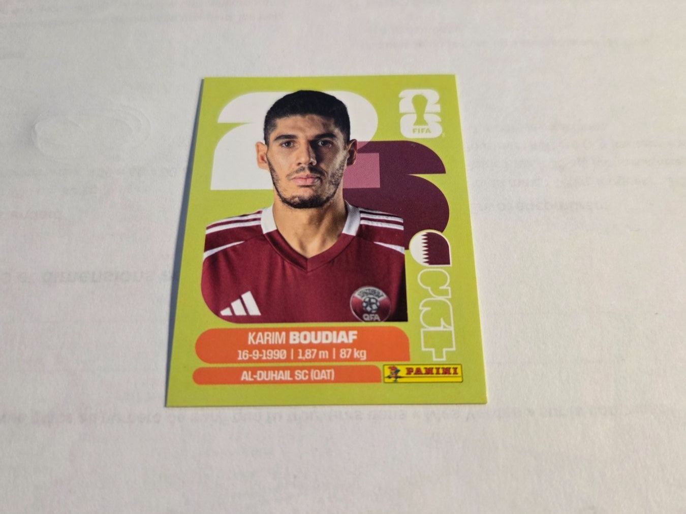 Panini Carte collezionabili: Panini  2026 KARIM BOUDIAF QAT 10 – Nuovo (secondo la descrizione) da Grand-Lancy venduto da Seo67