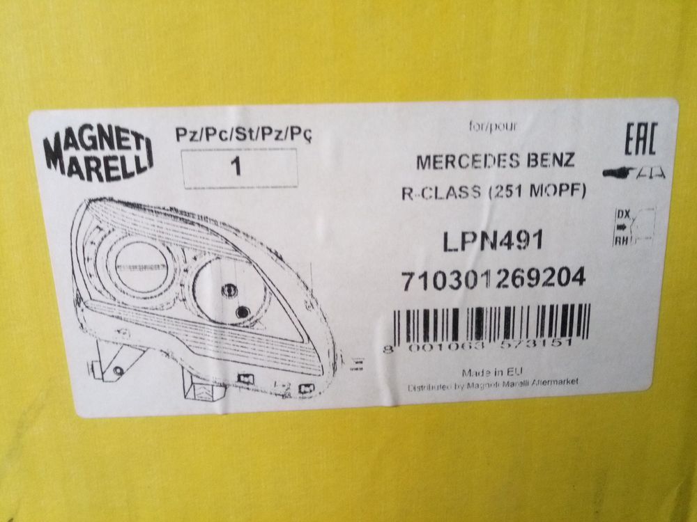 Mercedes-Benz Scheinwerfer: Scheinwerfer rechts für Mercedes R-Klasse 2005-2017 Halogen – Neu und originalverpackt aus Lauerz von Ingenboeller1 1