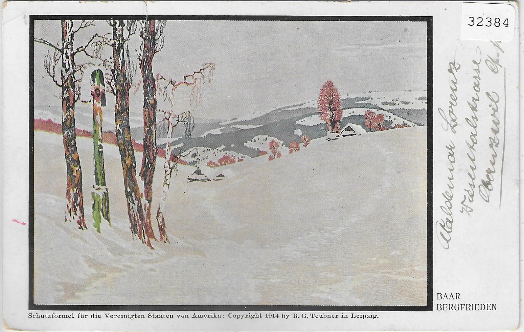 Cartoline postali: Baar - Bergfrieden im Winter – Difettoso da Ettingen venduto da Kartenplanet
