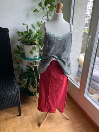 Superbe jupe rouge MAMA B Lagenlook, t. S M