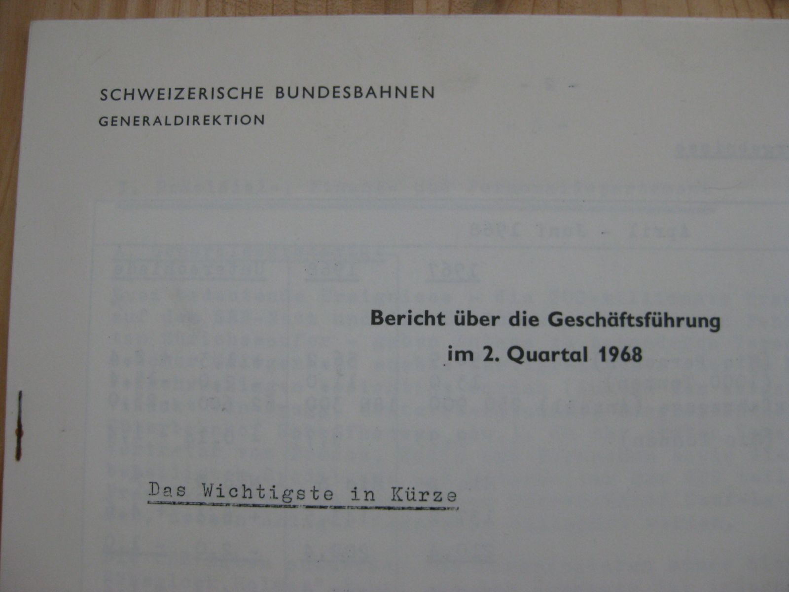SBB/CFF/FFS Documenti: SBB Bericht Geschäftsführung 2. Quartal – Usato da Malters venduto da Marosko 1