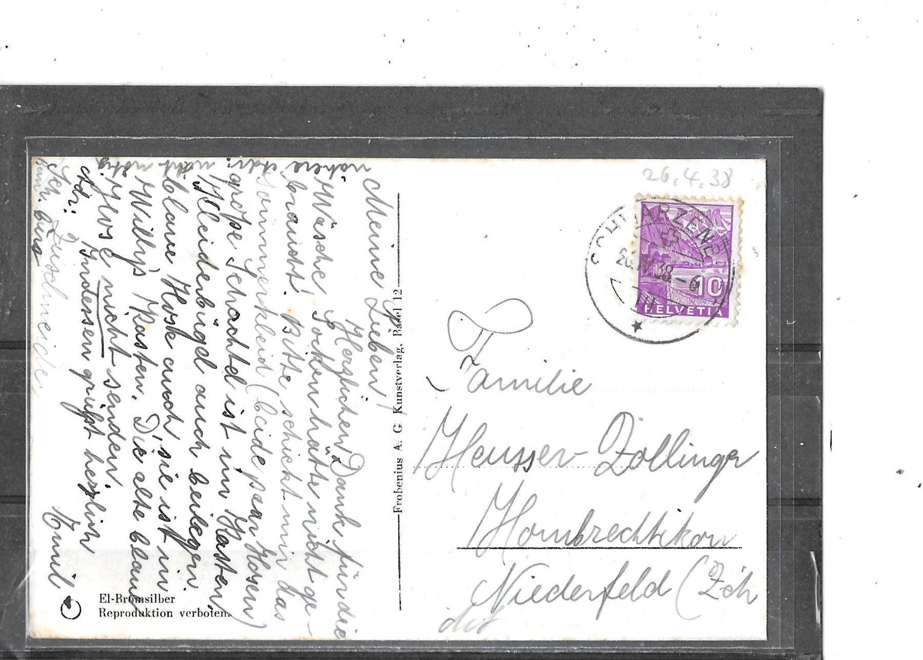 Ansichtskarten: BE Schwarzenburg 1938 – Gebraucht aus Schocherswil von Wilare 1
