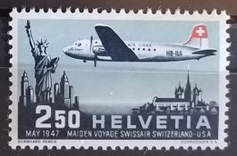 3910D) F42, Flugpostmarke Swissair postfrisch Kt. 35.-