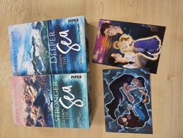 Romancebücher mit Buchmädchen Farbschnitt
