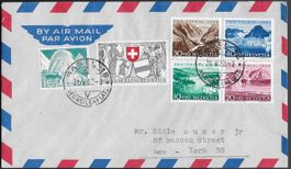 1952 Luftpost FDC Serie BASEL 1.VI. n. NY selten Top ab 1.-