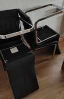 6 Stühle Bruno Steinhoff, Kunstleder schwarz, Chromgestell 