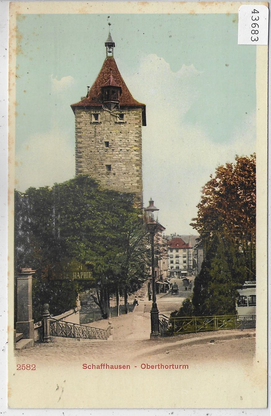 Cartoline postali: Schaffhausen - Oberthorturm - Litho – Usato da Ettingen venduto da Kartenplanet