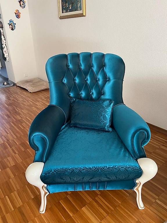 Sofas: Türkises Chesterfield-Sofa mit Sessel – Gebraucht aus Zürich von vafandy 2