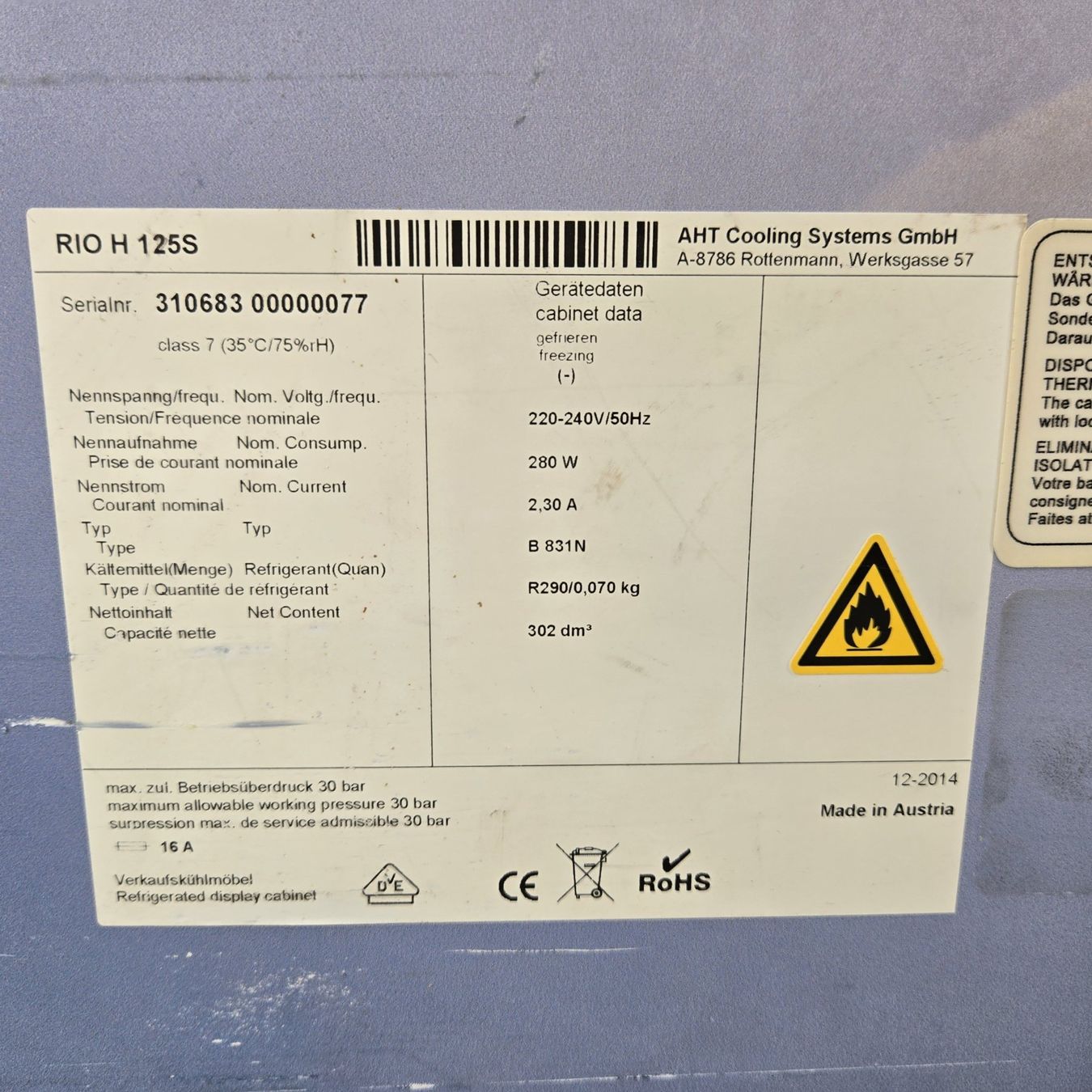 Frigoriferi: Glacetruhe AHT Cooling System – Usato da Wolhusen venduto da Gastrorampe 2