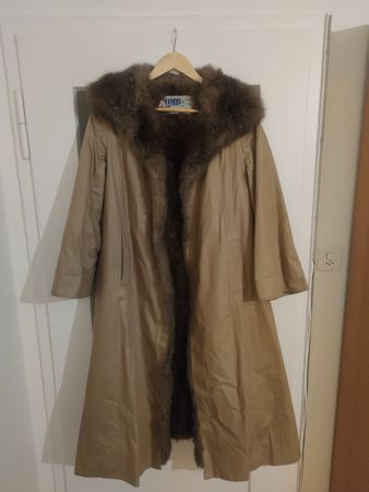Maxi Vintage Wintermantel | Kunstfell gefüttert | Gr. M