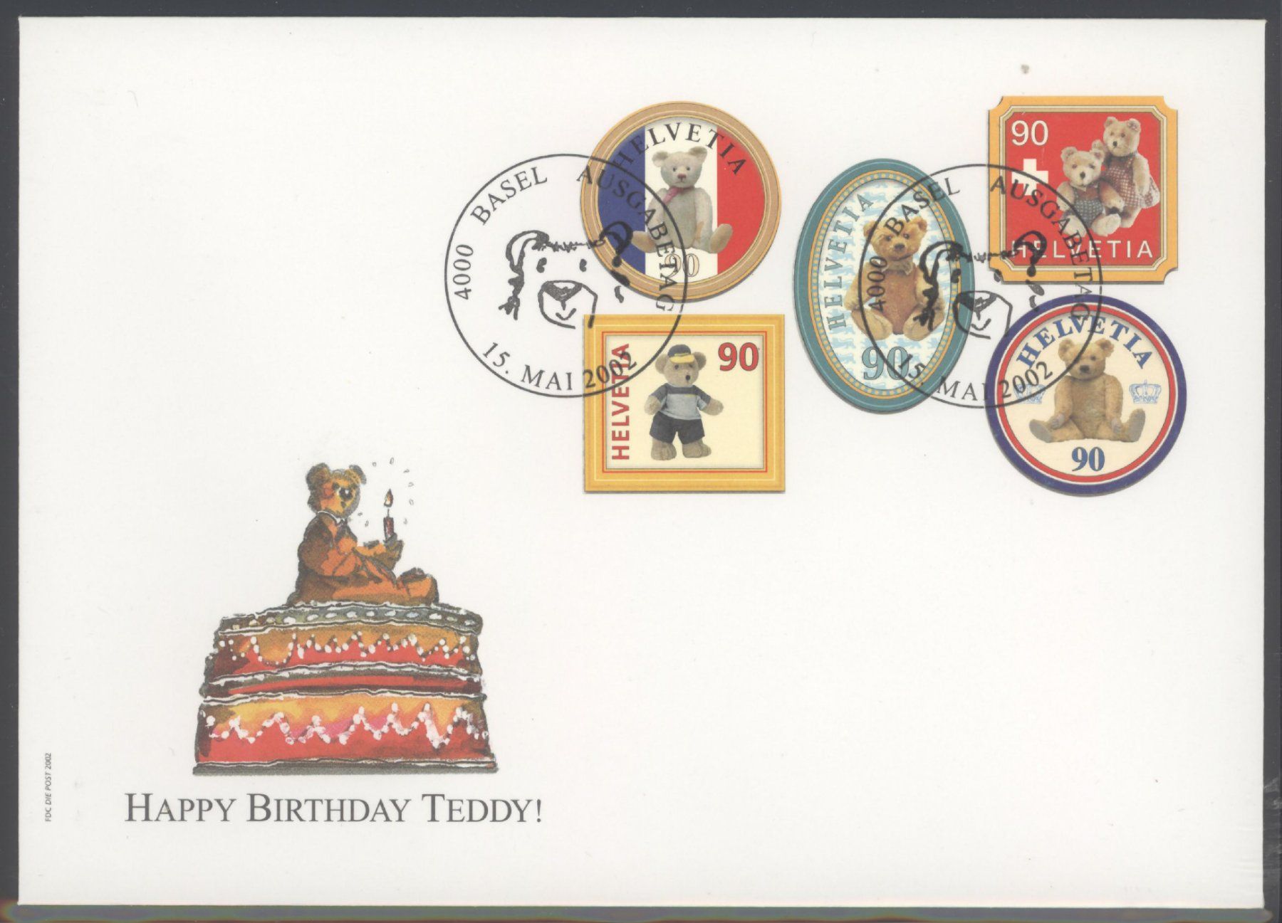 Tutti i francobolli: 2002, FDC, 100 Jahre Teddybär – Usato da Willisau venduto da Vollstempel