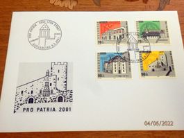 schöner Satzbrief Pro Patria 2001, Zst.Nr.B272 bis B275
