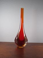 Mid Century Murano Glasvase Sommerso Red Amber 1950er Jahre