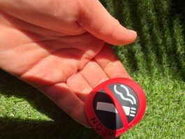 No Smoking Schild rund Durchmesser 5 cm