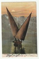 Postkarte 1909 Genfersee-Barke, Genf