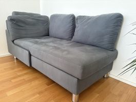 Pfister Gemütliches graue lederSofa,Top Zustand!
