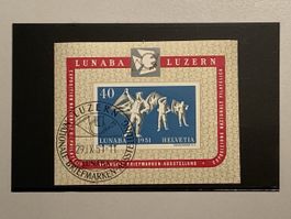 1951, #44F, Gedenkblock, Briefmarkenausstellung LU, 29.IX.51