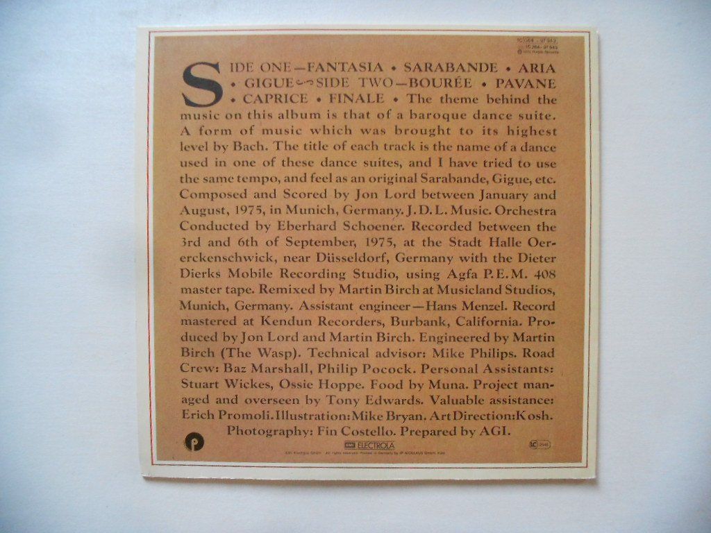 Dischi in vinile: JON LORD  -  SARABANDE – Usato da Bex venduto da Giorgiob 1