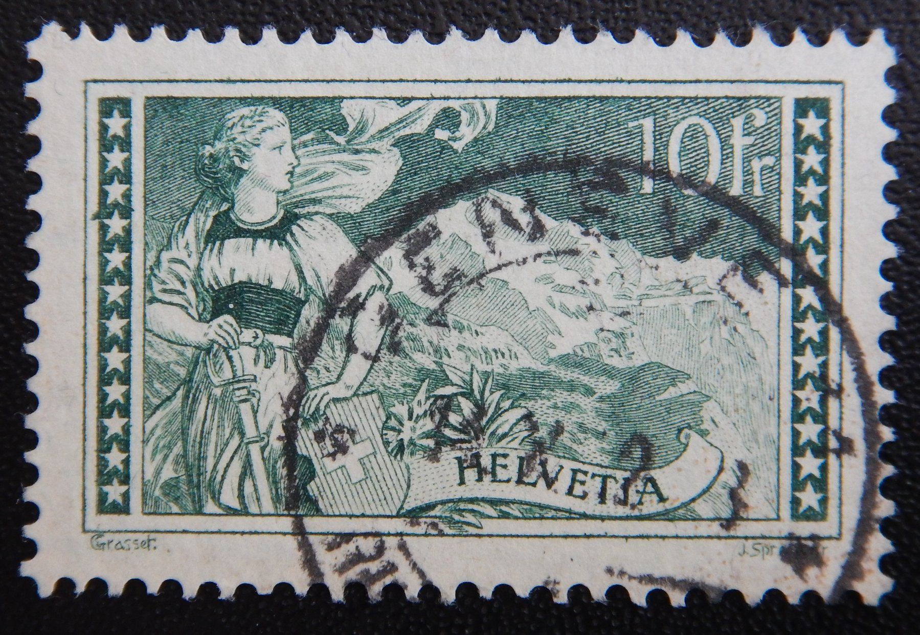 Tutti i francobolli: Schweiz Kat. 179 gest. 1930 Kat. 75 Fr. – Usato da Zürich venduto da Muehlekauf