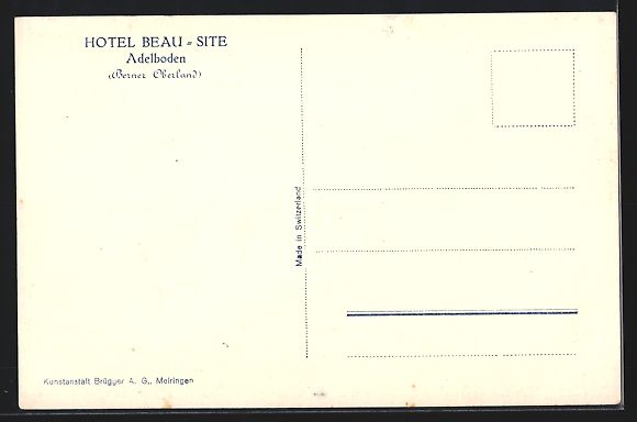 Ansichtskarten: Adelboden /Berneroberland, Hotel Beau-Si – Gebraucht aus Berlin von bartko-reher 1