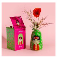Vase floral en céramique Frida Kalho. Neuf