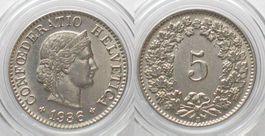 CH 5 Rappen 1936 Nickel FDC PRACHTSTÜCK!!!