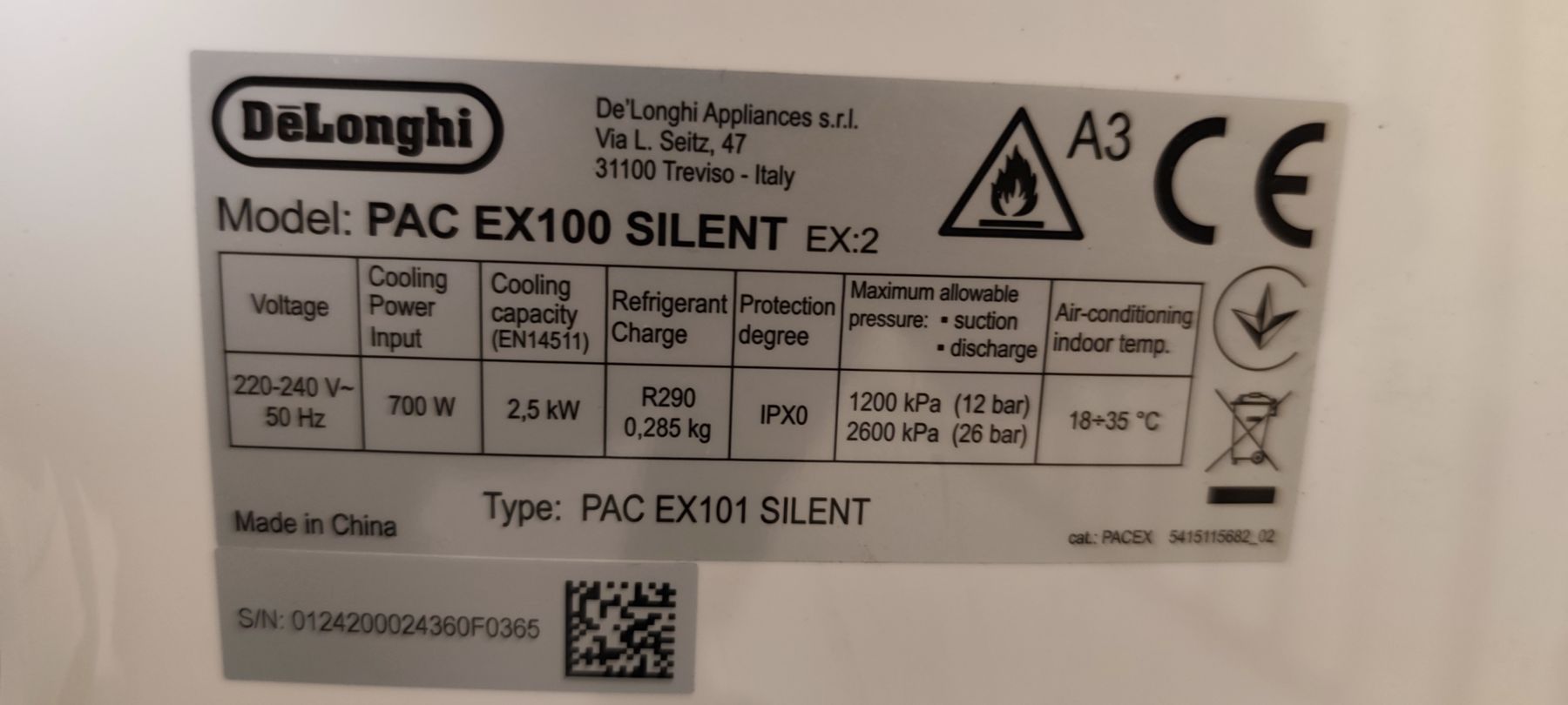 De'Longhi Klimageräte: DeLonghi PAC EX100 SILENT air conditioner  – Defekt aus Zollikofen von okjass 4