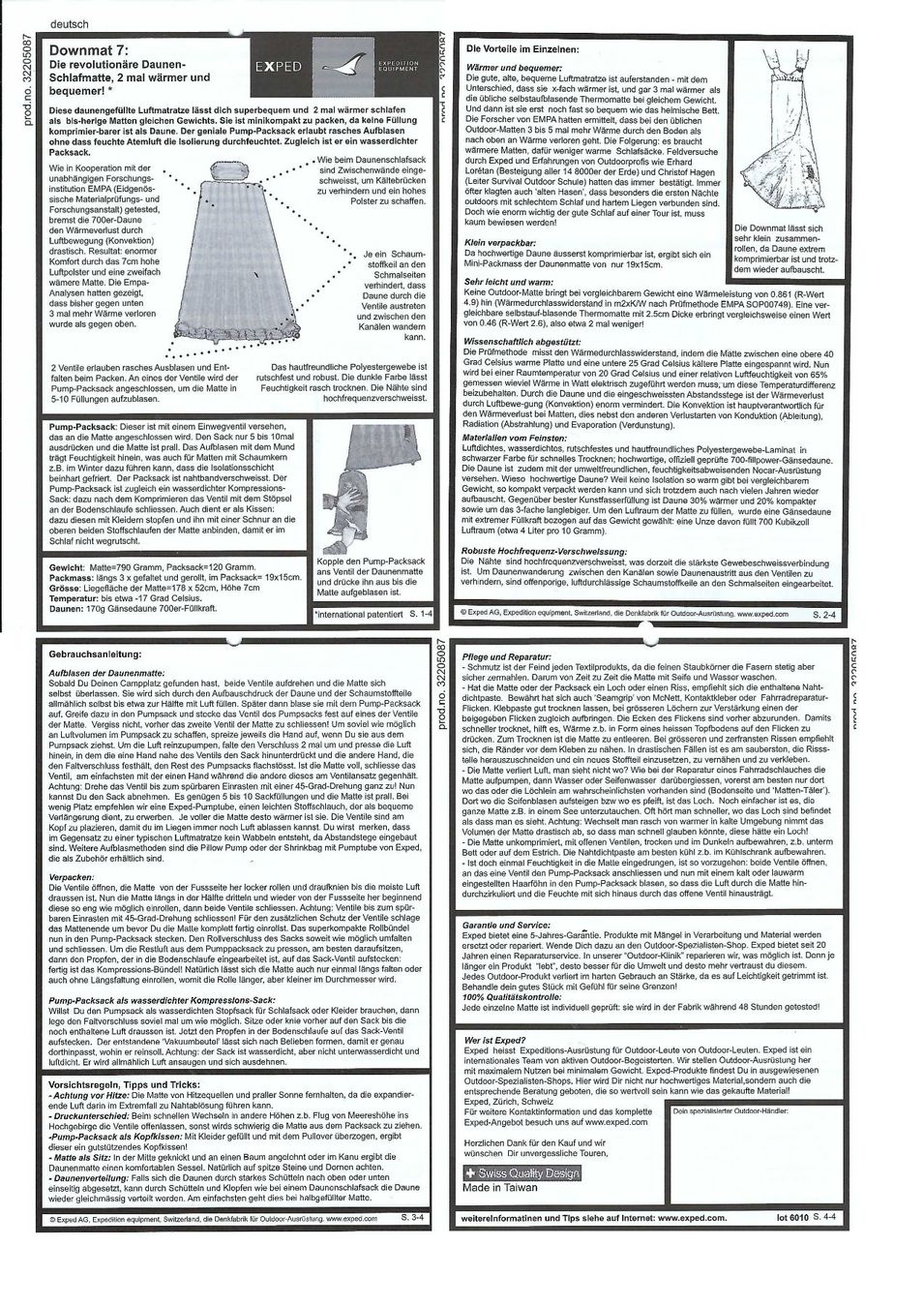 Exped Materassi: Exped Downmat 7 Isomatte – Usato da Arbon venduto da Violinist 3