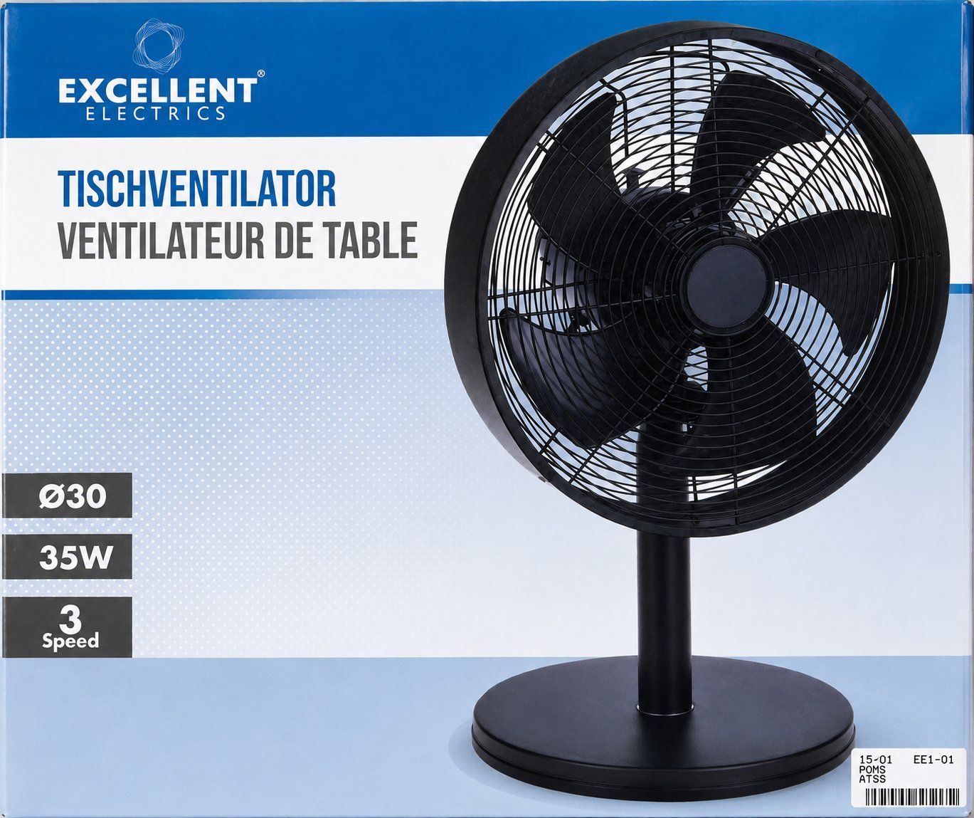Ventilatori: Excellent Electrics Tischventilator Ø 30 cm - 35 W - Neu – Nuovo e nell'imballaggio originale da Werdenberg venduto da EXA-Secondhand