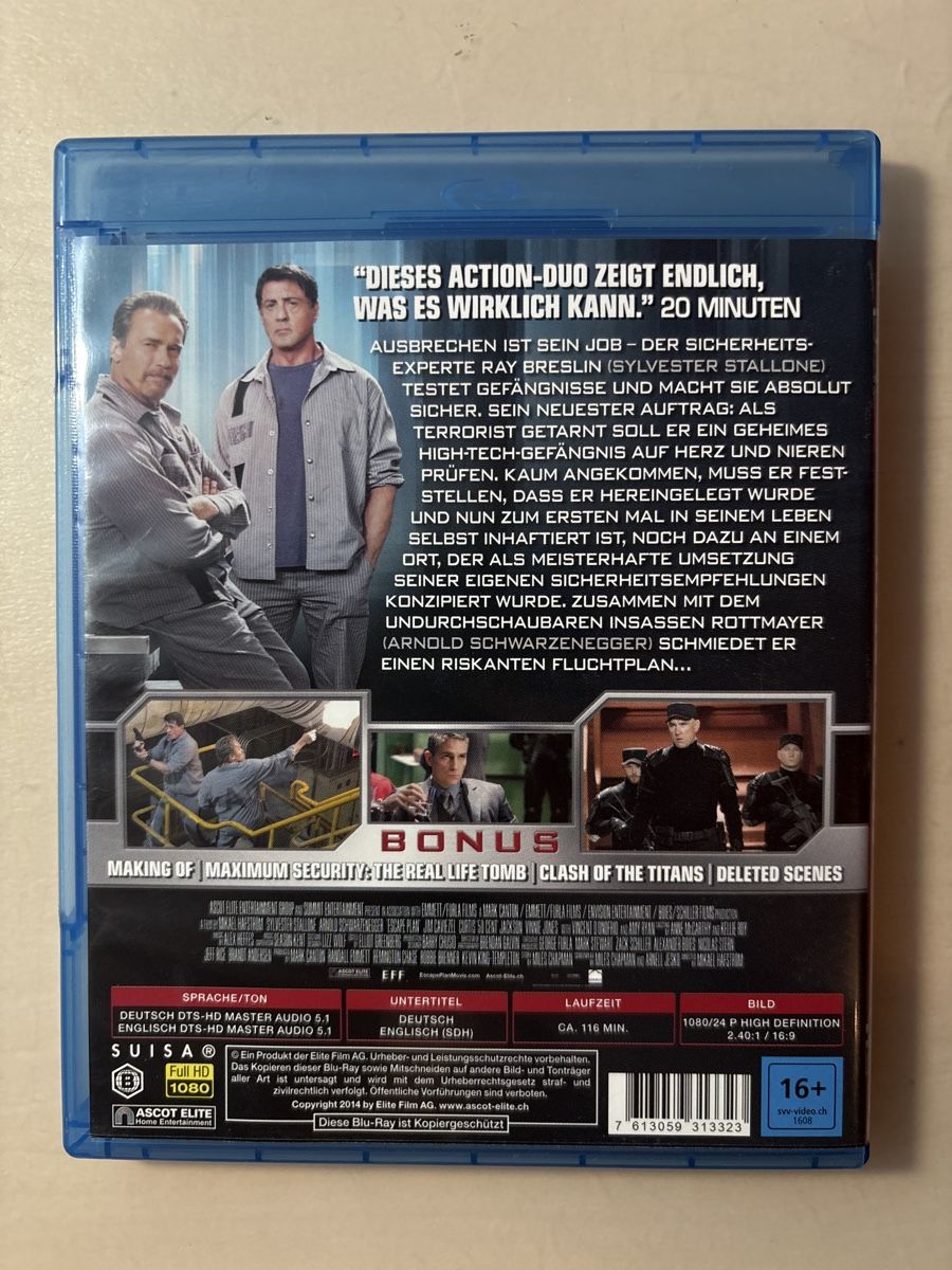 Tutti i DVDs: Escape Plan - Stallone, Schwarzenegger - Blu-ray Neu! – Usato da Ruswil venduto da Slivio_ 1