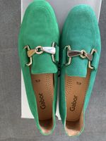 Gabor mocassins en cuir de chevreau vert, taille 37, neuves!