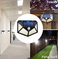 8x Solarlampe - 100 LEDs Garagenlicht, Gartenzaunlampe