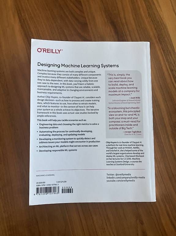 Bücher: Designing Machine Learning Systems - Chip Huyen – Gebraucht aus Zofingen von Partratg 1