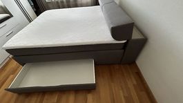 BOXSPRINGBETT 180 × 200 cm - Grau